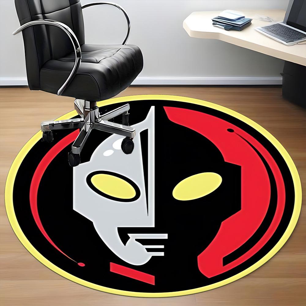 1pc Ultraman Chair Carpet for Office Non Slip, Machine Washable Rug for Office, Room Holiday Decor for Christmas, Birthday Polyester