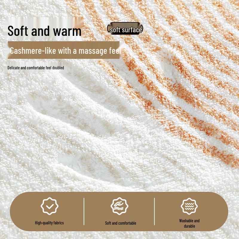 Round Cartoon Imitation Cashmere Rug - Stain-Resistant, Insulating, for Living Room or Sofa