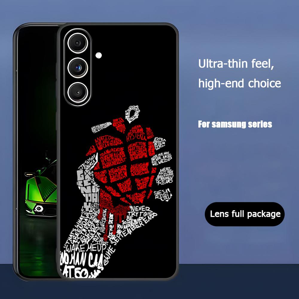 Hot Green Day Band Cool Phone Case For Samsung Galaxy S25 S24 S23 S22 S21 S20 Plus Ultra Note20 Soft Black