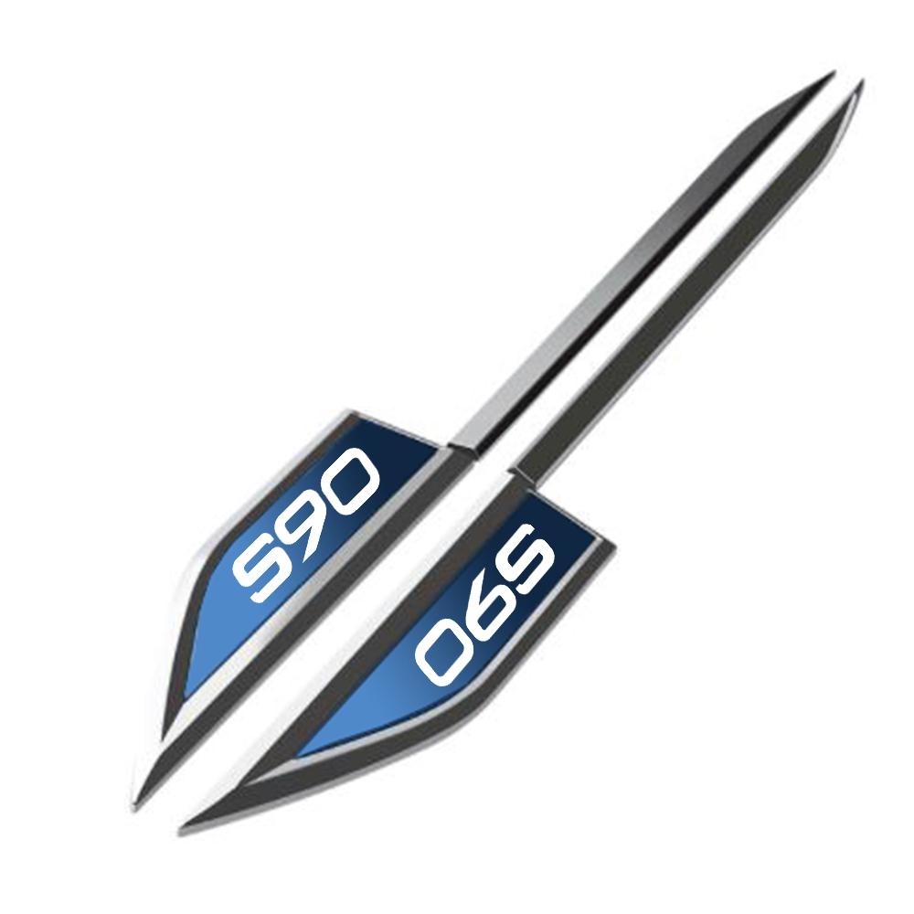 3D Metal Epoxy Car Side Body Fender Knife Badge Stickers  Emblem Badge Decals for Volvo S60 S90 XC60 XC90