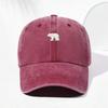 Polar Bear Washed Cotton Baseball Cap For Unisex Women Animal Embroidery Unisex Soft Gorra Casquette Vintage Trucker Dad Hats