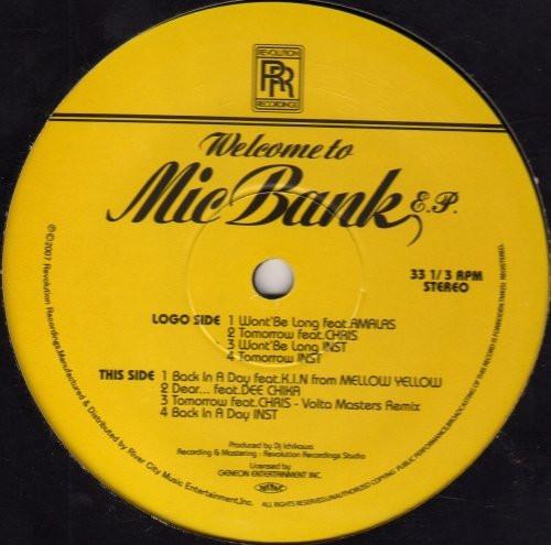 

12inch Record MIC BANK Welcome To Mic Bank E.p. RRCR170222 REVOLUTION 2007 Japan Japanese Club Dance Used