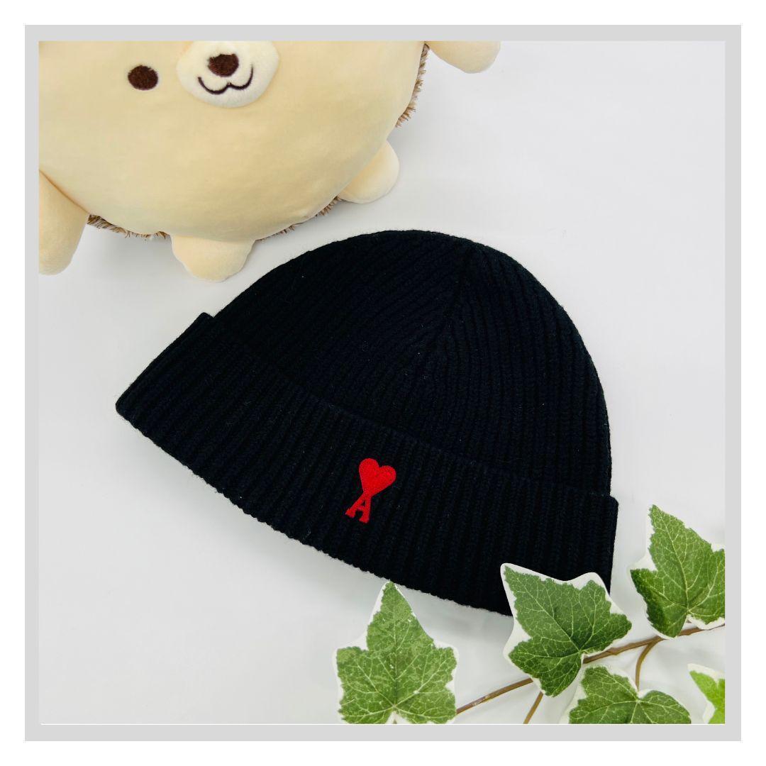 

[USED] AMI PARIS Knit Hat in Black Alpaca and Wool
