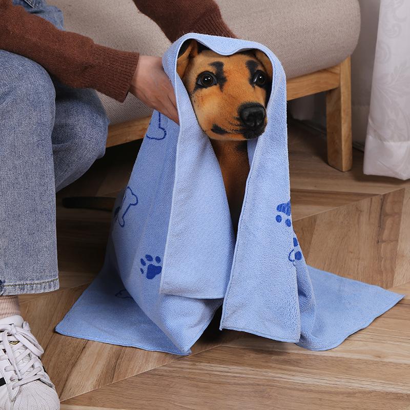 Soft Printed Hot Selling Pet Bath Towel Microfiber Quick-Dry Absorbent Large Size Dog Grooming Towel for Cats Dogs