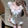 One-piece Swimsuit Is Feminine Large Small Chest Gathers To Show White Thin Cover Meat Conservative Hot Vacation