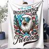 Freedom Eagle American Style Fleece Blanket Warm Cozy Quality Blanket for Home Travel Office Use Multifunctional Universal Desi