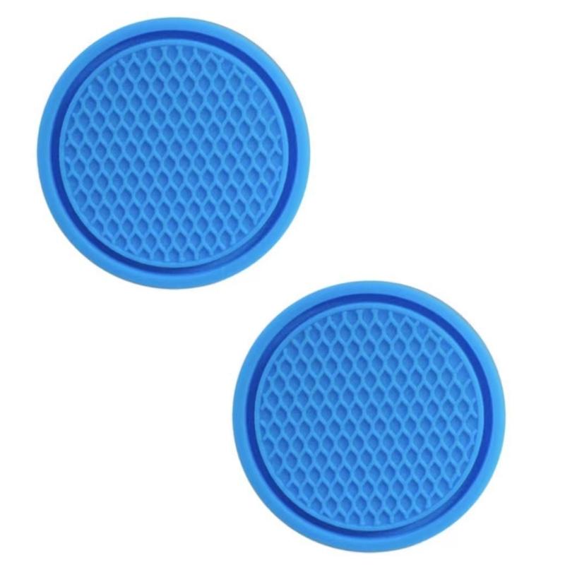 Set of 2 Thickened PVC Automotive Drink Mats Cup Holders Coasters Pads For Secure Placement Of Beverages In Moving Car