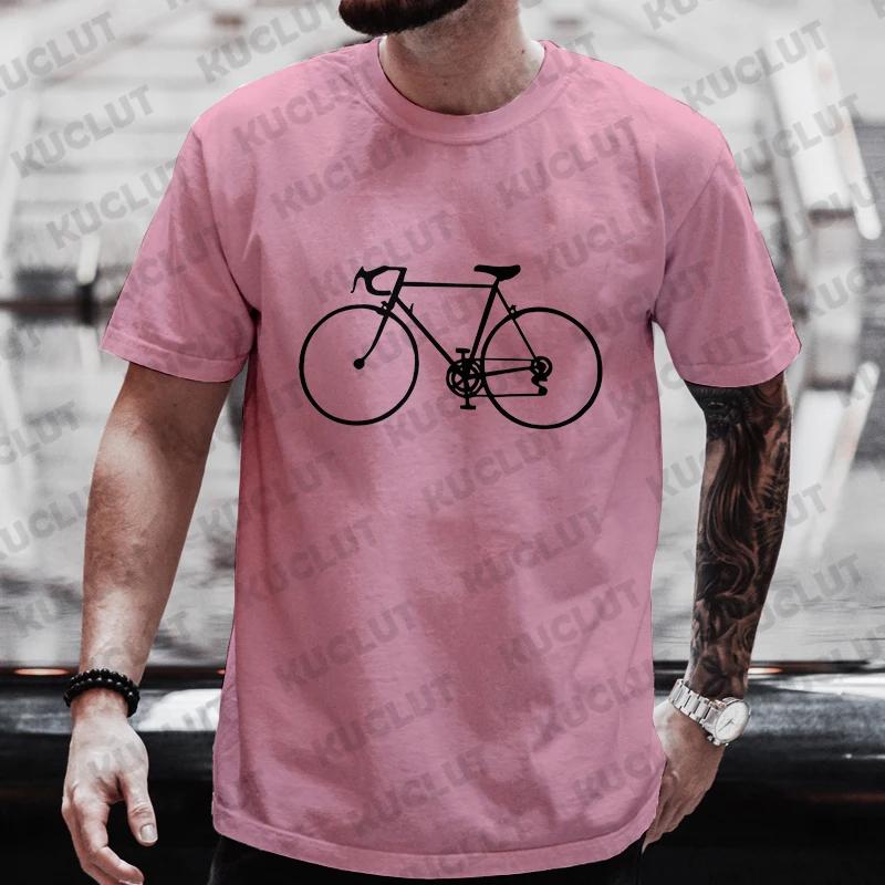 Bicycle Shirt Mens T-shirt Cycle Bike Lover Gift Husband Dad Clothing Cool Design Street Shirt Short Sleeve Top Tee Men Clothing
