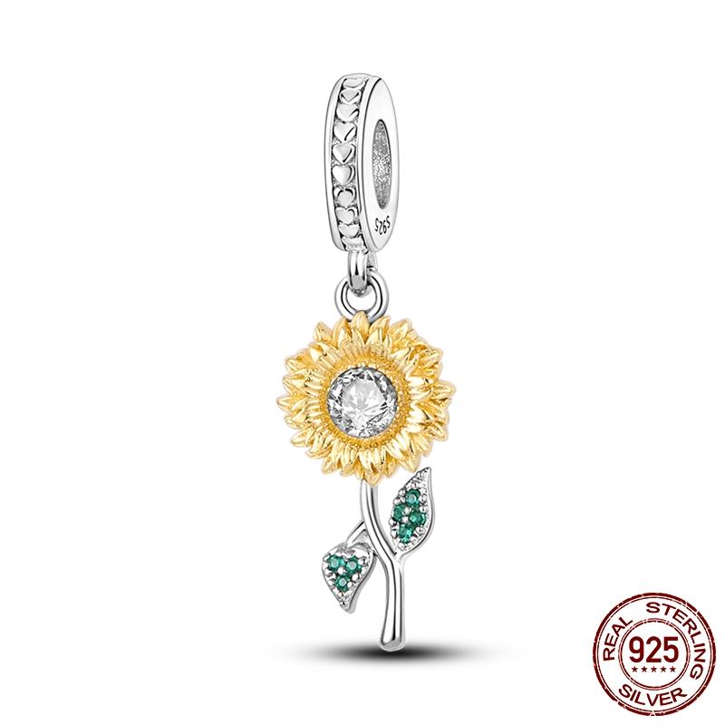 Copper Flower Firefly Chameleon Charms Pendant Bead Fits Original Bracelet Necklace Women Diy Animals Plants