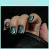 B662 Galaxy Cat Eye Short Blue-green Nail Wraps Stylish And Fashionable Nail Stickers
