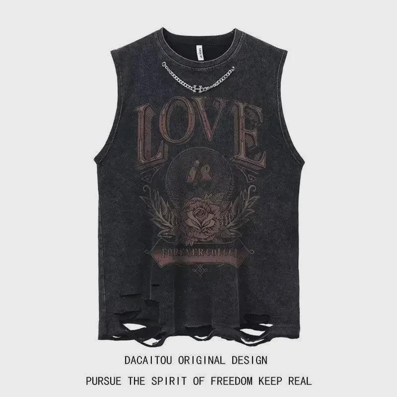 Trendy herreermløs hiphop-vest: Moderne High Street-mote