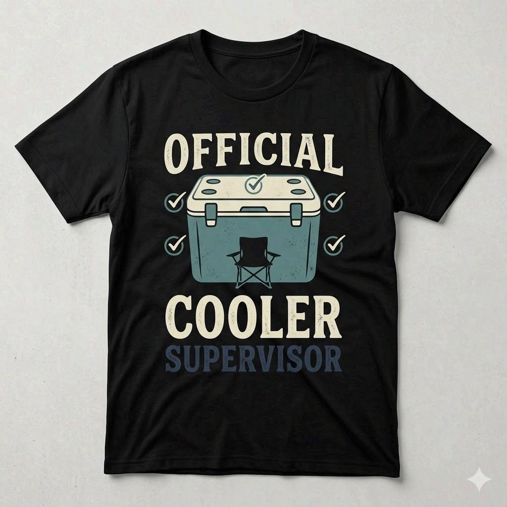 Official Cooler Supervisor Funny Tailgate Dad Father s Day Tee S