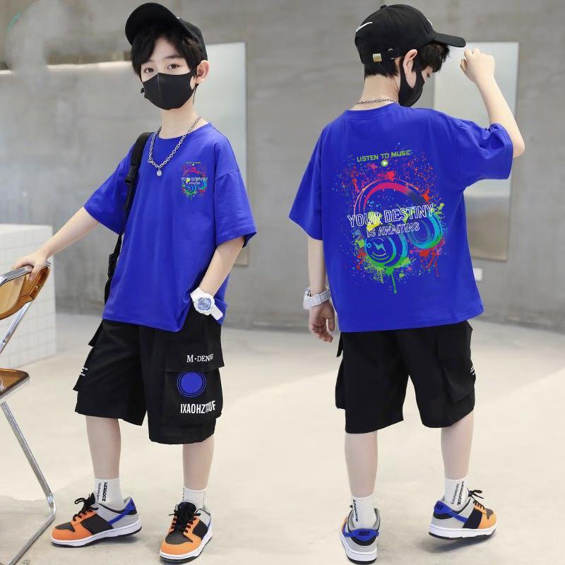 Music Lover Pattern Design Children's Top Summer Boys Girls Short Sleeve T-Shirt Korean Style Children's Clothing