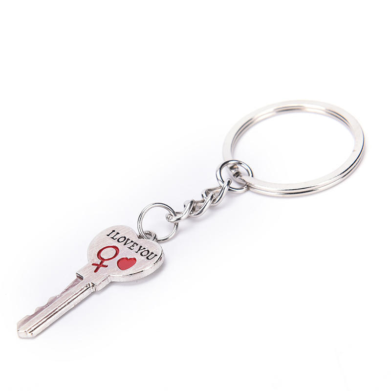 1 Pair I Love You Letter Keychain Heart Key Ring Souvenirs Valentine'S Day Gift