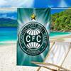 Green Football Club Emblem Printed Beach Towel, Super Soft Microfiber, Perfect Gift Birthday, for Pool, Beach, Travel, for family and friends
