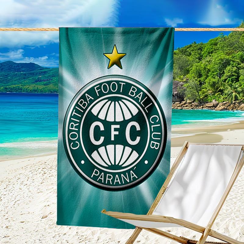 Green Football Club Emblem Printed Beach Towel, Super Soft Microfiber, Perfect Gift Birthday, for Pool, Beach, Travel, for family and friends