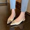 Spring New Baotou Sandals for Women Fashion Pointy Light Mouth Collocation Color Word with Soft Sole Non-slip Low Heel Shoes