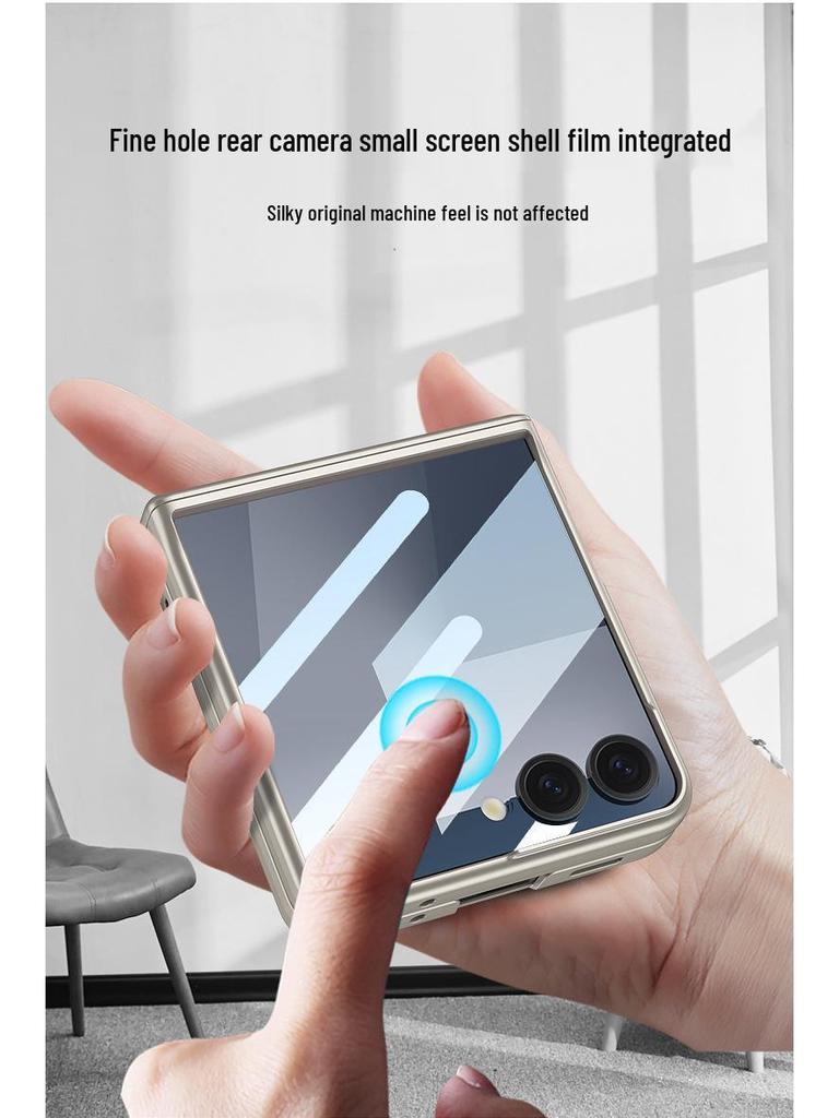 Samsung ZFlip7 Case: Ultra-Thin Foldable Screen Protector with Magnetic Adsorption - Full Coverage, Hard Shell Design.