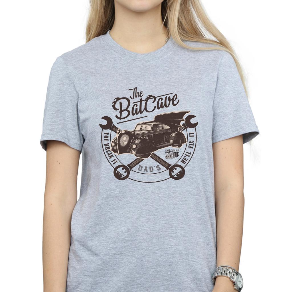 Batman Womens/Ladies The Batcave Car Boyfriend T-Shirt