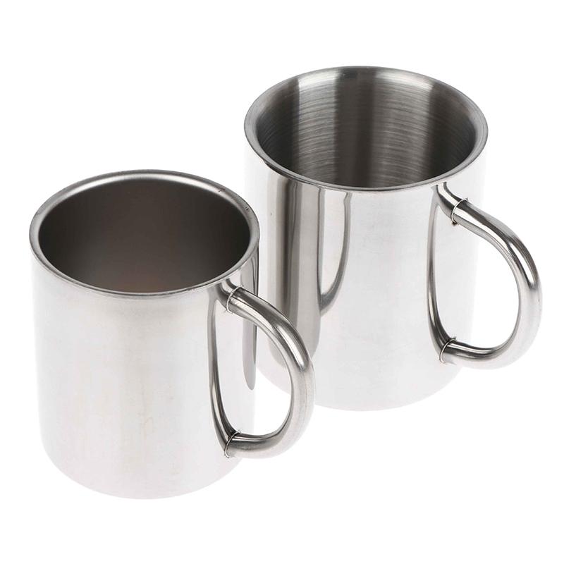 Double Wall 304 Stainless Steel Coffee Mug Without Lid Portable Cup Travel Tumbler Jug Children'S Milk Tea Cups Office Water Mug