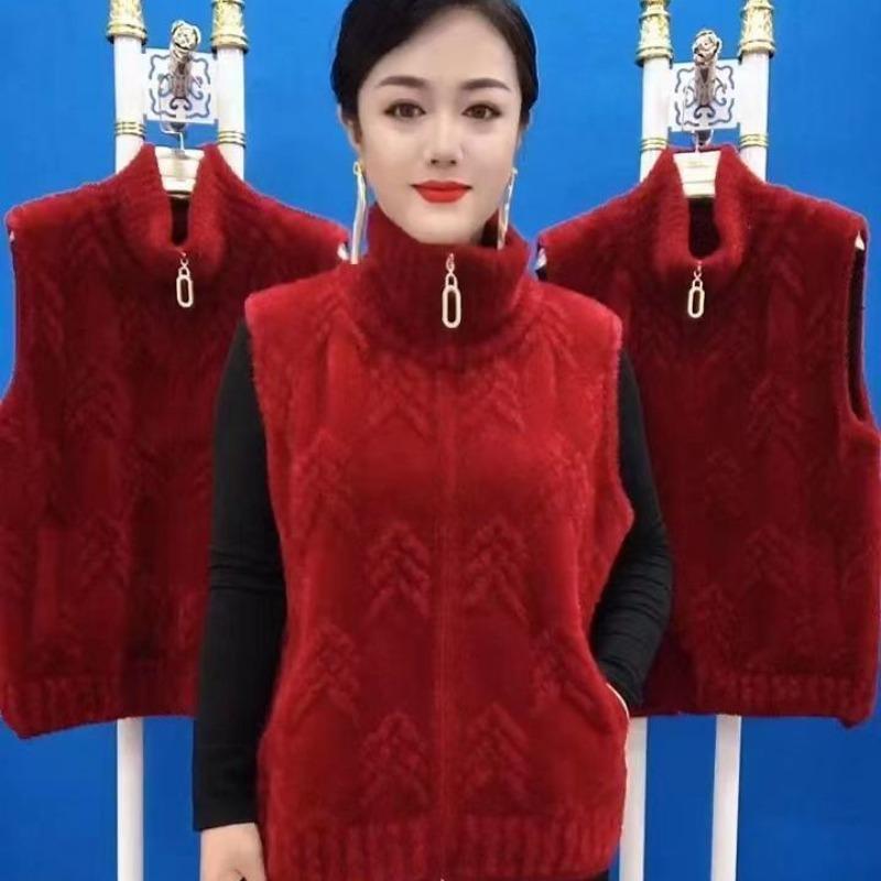 Imitation Mink Fleece Vest Jacket Autumn and Winter Loose Short Vest Top Women