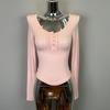 Korean Dongdaemun Sexy Sheer U-Neck Bust-Enhancing Tight-Fit T-Shirt Top
