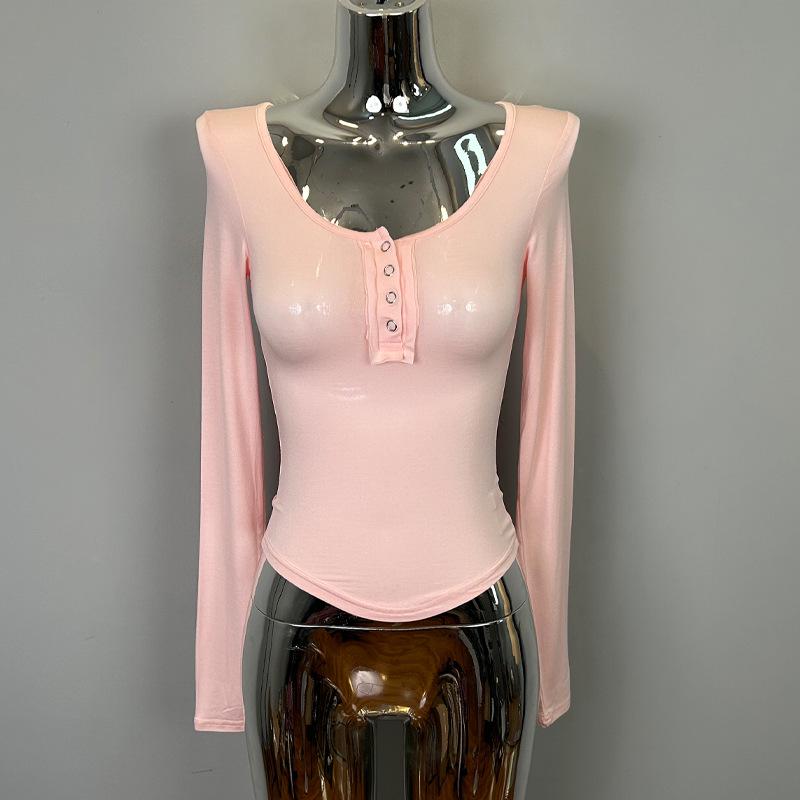 

Korea Dongdaemun Sexy Skin-Friendly Tight T-Shirt: Comfortable, Big Bust, Small Waist, Slightly See-Through. One Size розовый