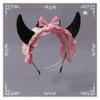 Little Devil Horns Lace Ribbon Headband Anime Cosplay Lolita Props Halloween Arnival Party Costume Women Accessories No Wig