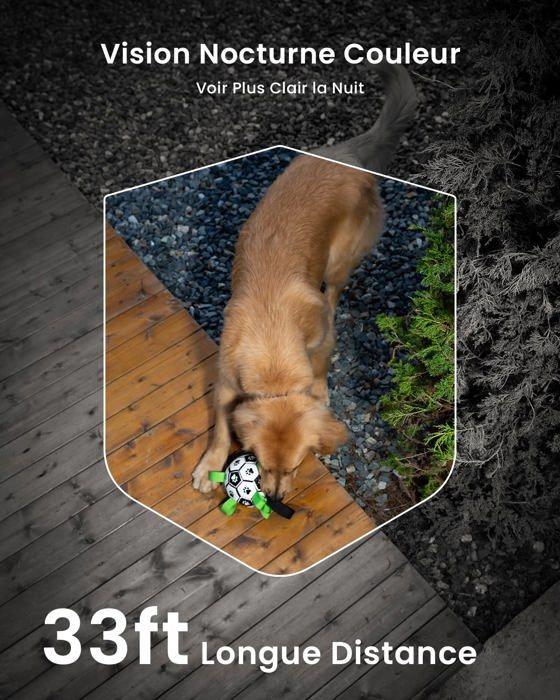 Caméra de surveillance - ieGeek - ZS-GX3S - 2K - Vision nocturne couleur - Étanche IP65