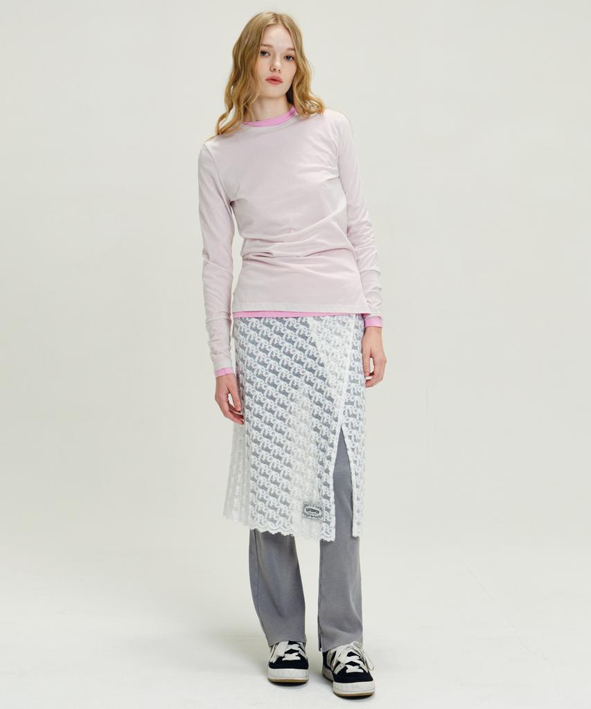 Raverous Ribbon Lace Wrap Skirt White