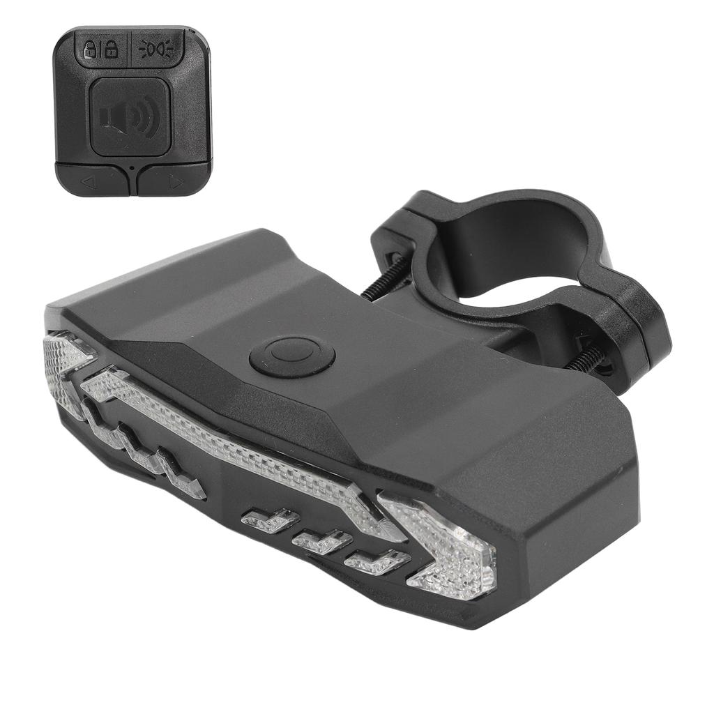 Multifunkční chytré zadní brzdové světlo na kolo s dálkovým ovládáním, funkcí protizlodějského alarmu, 6 výstražných režimů