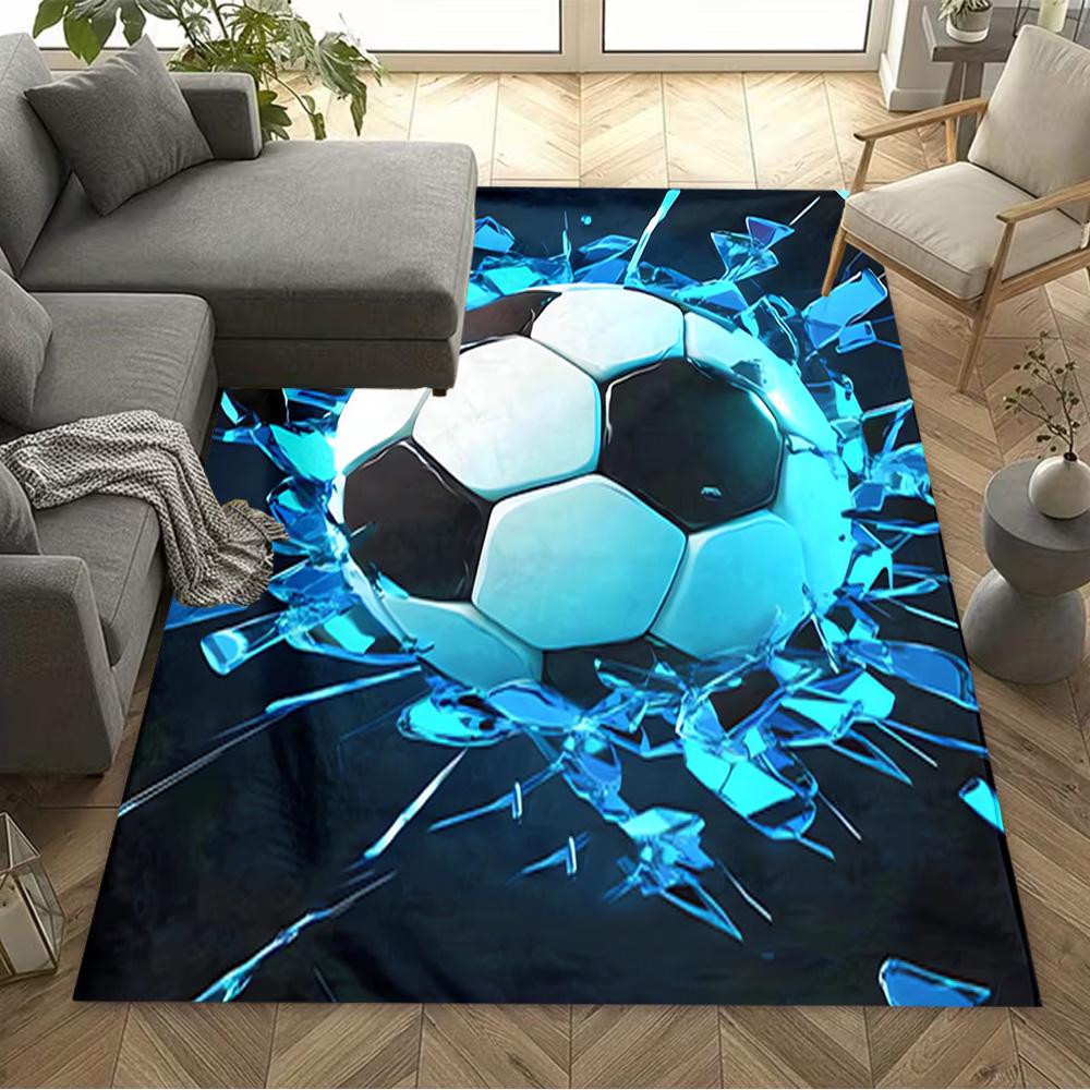 1pc Soccer Ball Rug Home Carpet Design for Office Decor Gift Living Room Bedroom