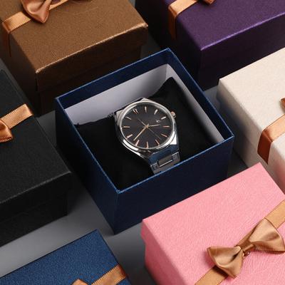 Ribbon Bow Gift Box with Cushion Valentine's Day Bridesmaid Wedding Birthday Present Wrapping Box with Lid Portable Jewelry Packaging Box