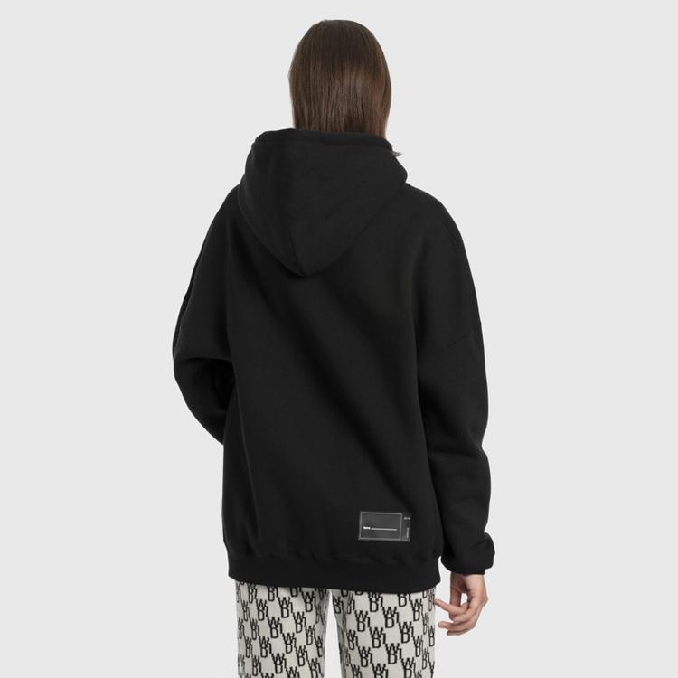 We11done WD Embroidered Logo Hoodie Black Unisex Tops WD-TP3-20-707-U-BK