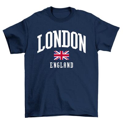 Maglietta Londra Inghilterra Uomo Donna Souvenir Union Jack Regno Unito Moda