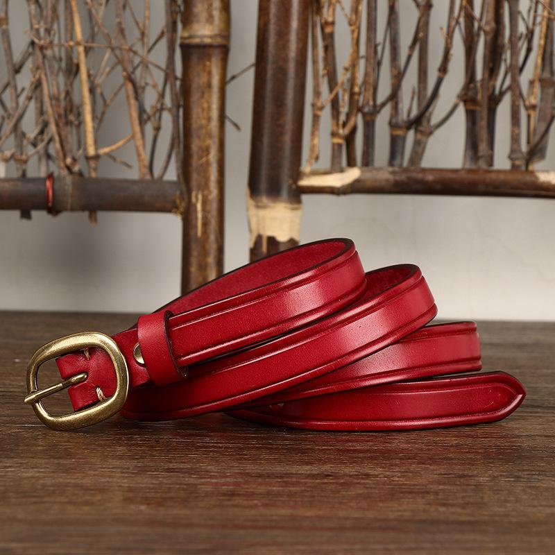 

Женский модный ремень в стиле ретро, ​​универсальные джинсы из натуральной кожи крупного рогатого скота, декоративный тонкий ремень 115cm