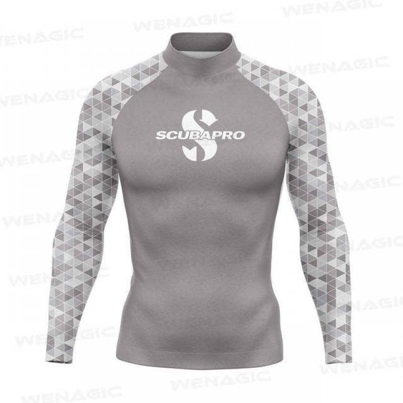 Mens Long Sleeve Surfing Top Quick Dry Tight Fit Swimming Sports