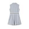 Fila Original Fashion Versatile Casual Simple Comfortable Striped Sleeveless Dress Women Dresses Cloud-Mushroom-White F11W529314F-WT