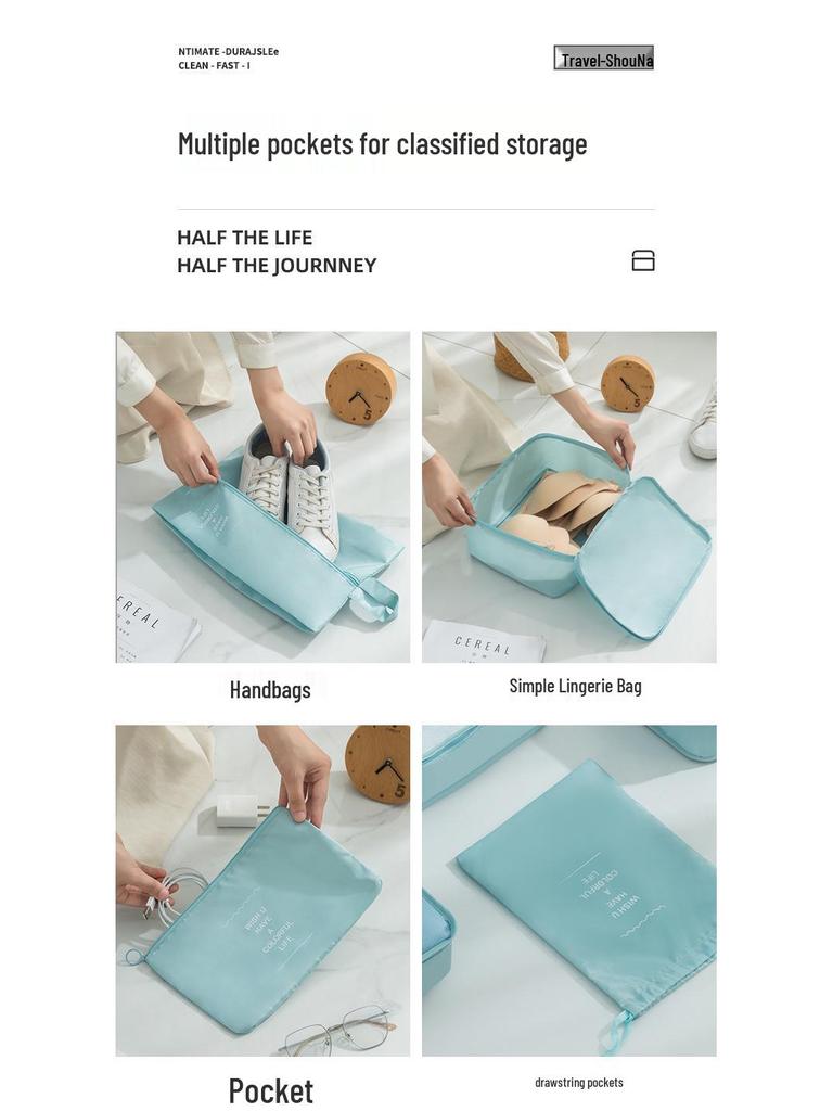 Seven-Piece Travel Storage & Packing Cube Set for Clothes