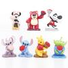 7pcs/set Stitch Mickey  Minnie with Eternal Flower Model Toys