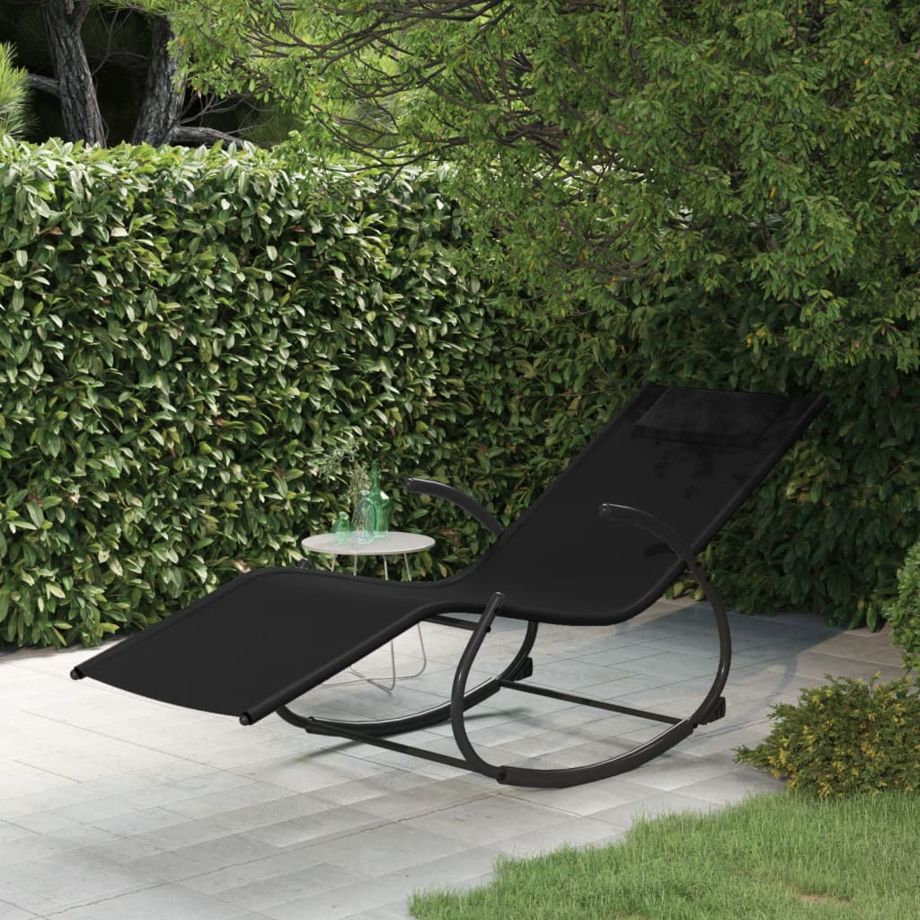 Black Swing Lounger Steel and Textilene