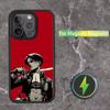 Custodia per Telefono Levi Ackerman Attack on Titan Per iPhone 16,15,14,13,12,11,Pro,Max,Plus,Mini,SE Ricarica Wireless Magnetica Magsafe