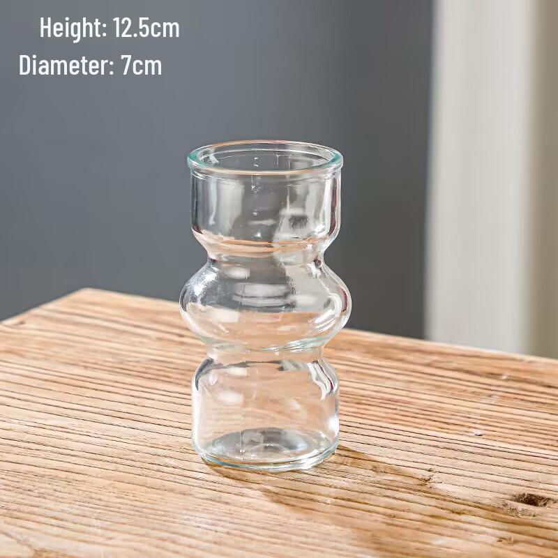 Retro Französisch-Amerikanische Mini-Glasvase für Trockenblumen & Grünzeug