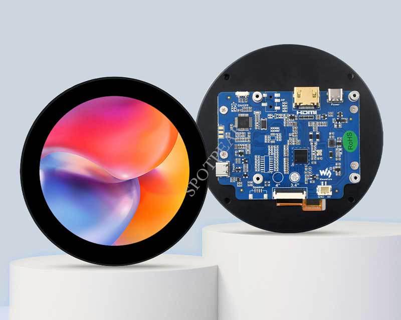 Raspberry Pi 3.4" Circular Capacitive Touch HDMI LCD for Mini PC/Jetson
