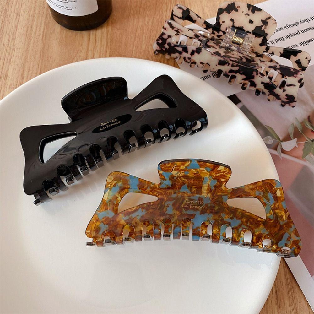 Hollow Ponytail Clip Leopard Print Large Shark Clip Cute Simple Hair Claw  Girls