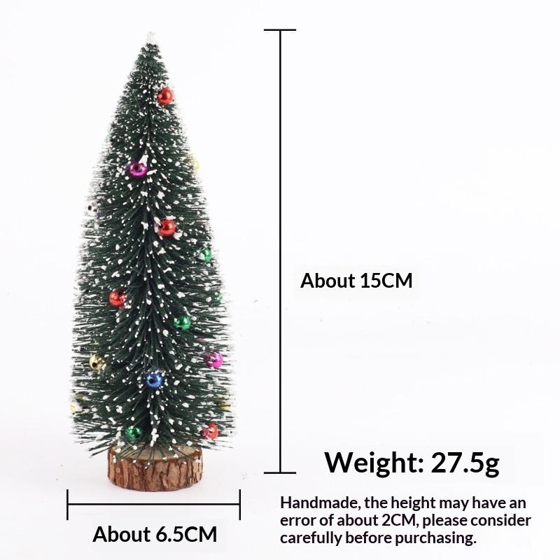 Mini Artificial Snow Frosted Christmas Trees With Wooden Bases Assorted Heights For Tabletop Holiday Home Office Party Decor