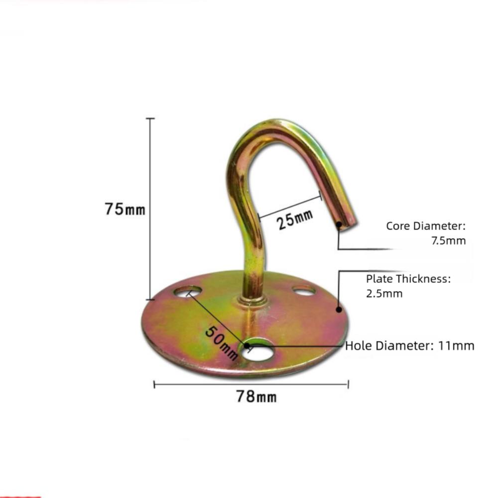 Durable Pad Eye Wall Hook Iron U/J-Shaped Ceiling Mount Hanger Fixed Plate Deck Door Buckle for Fan Lamp