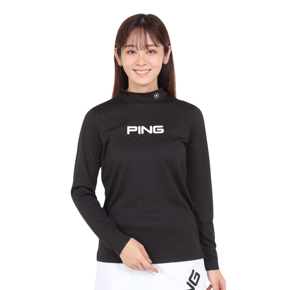 Ping Apparel Long Sleeve High Neck Shirt Logo Moisture Quick UV Golf Undershirt M Women's (Bias Print, Wicking, Drying, Protection) / / 622-3269802