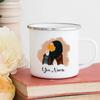 Personalised Hijabi Girl Printed Mug Coffee Cups Drinks Water Cup Muslim Girls Custom Name Enamel Handle Mugs Handle Eid Gifts