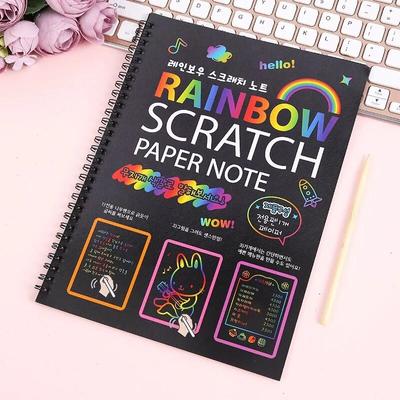 16k Skrapbok Barn Pedagogisk Färgglatt Skrappapper DIY Handgjord Kreativ Målning Skrapmålning